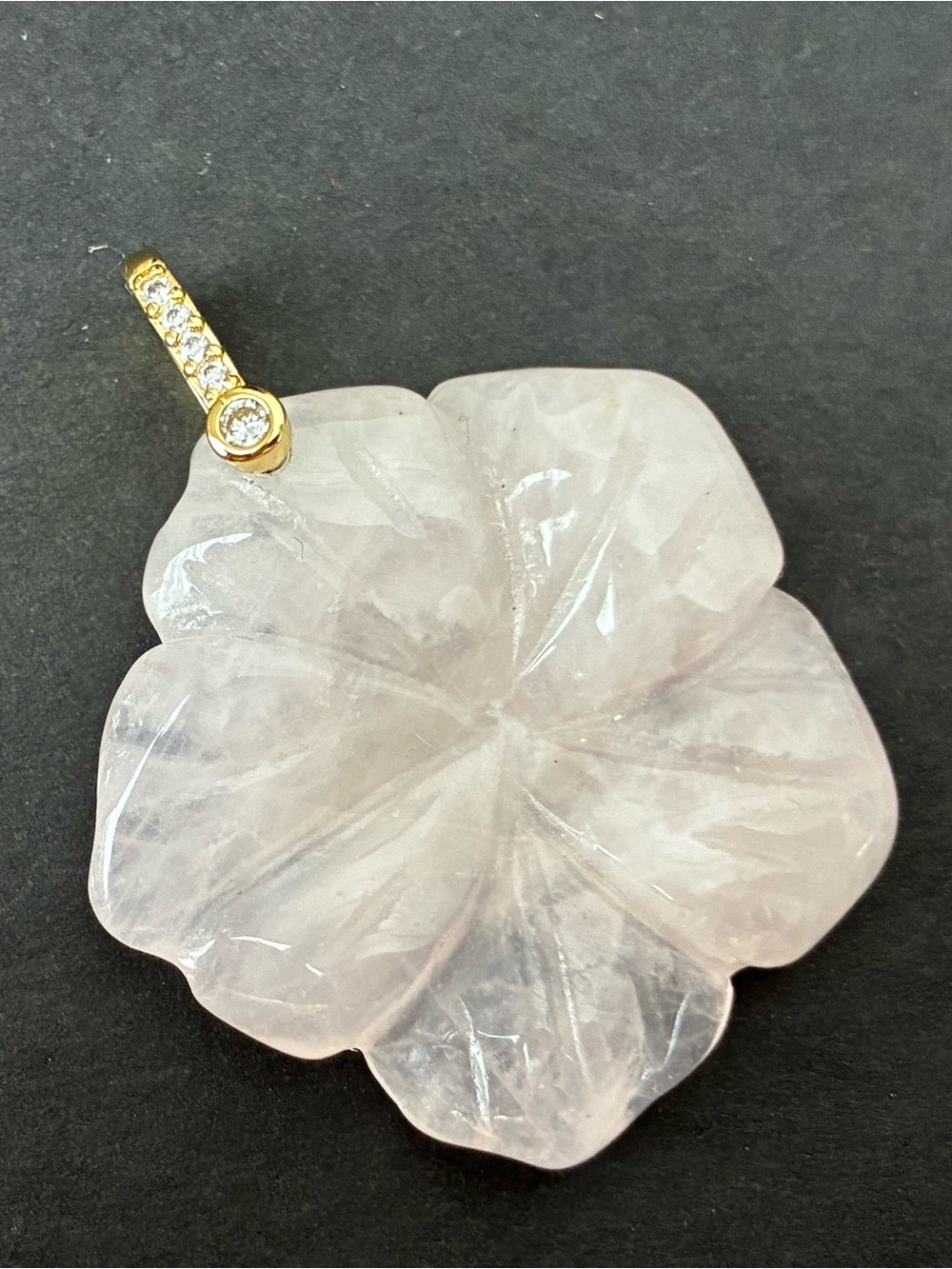 Rose Quartz Floral Pendant Necklace